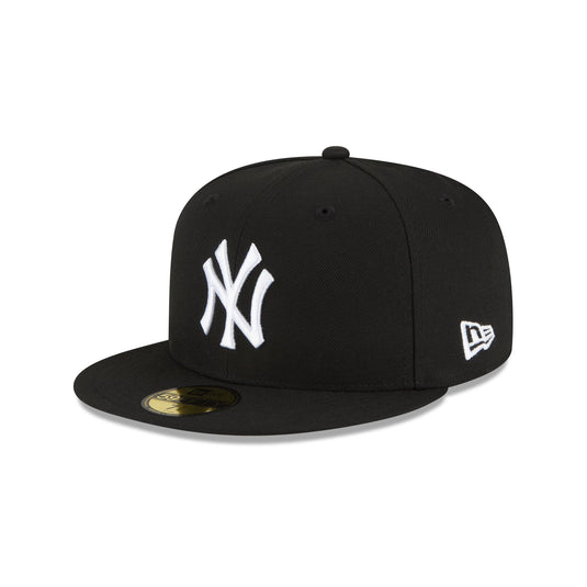 New York Yankees Black and White Basic 59FIFTY Fitted Hat - New Era Cap