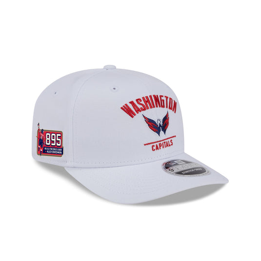Washington Capitals Alex Ovechkin Goals Leader White 9SEVENTY Stretch-Snap Hat - New Era Cap