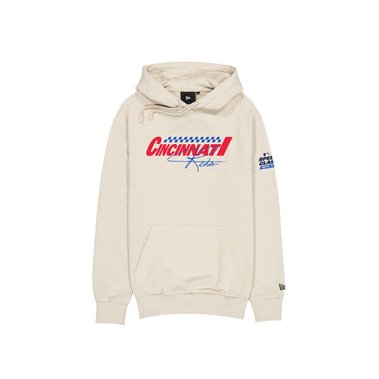 Cincinnati Reds Speedway Classic White Hoodie - New Era Cap