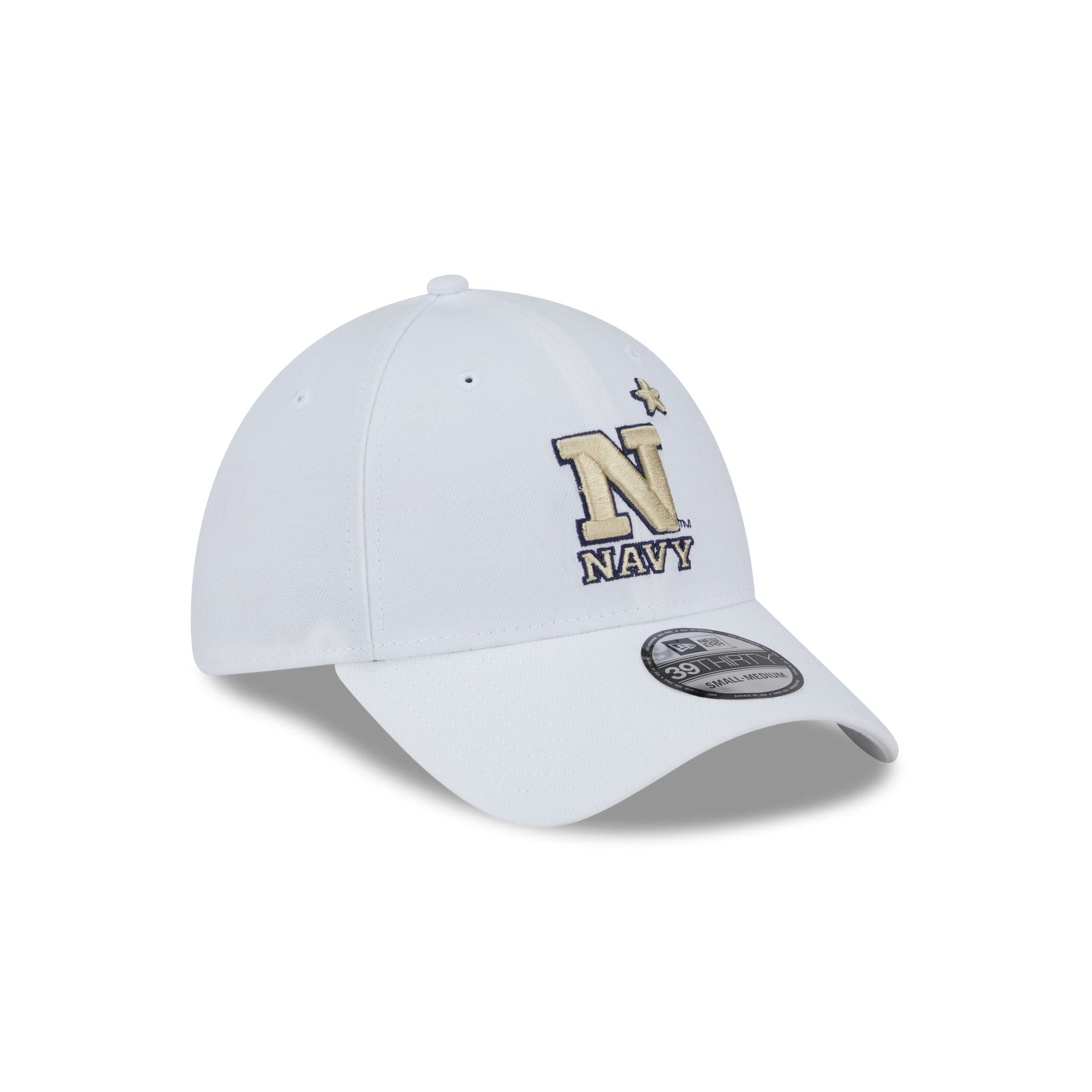 Navy Midshipmen Optic White 39THIRTY Stretch Fit Hat