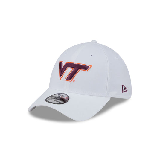 Virginia Tech Hokies Optic White 39THIRTY Stretch Fit Hat - New Era Cap