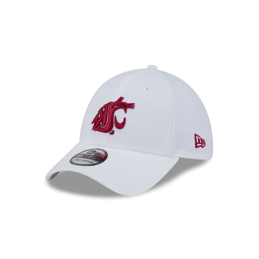 Washington State Cougars Optic White 39THIRTY Stretch Fit Hat - New Era Cap