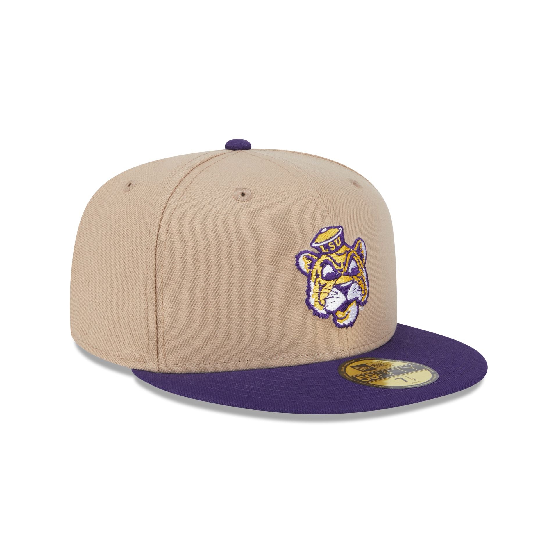 LSU Tigers Camel College Vault 59FIFTY Fitted Hat
