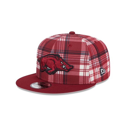 Arkansas Razorbacks Plaid 9FIFTY Snapback Hat - New Era Cap