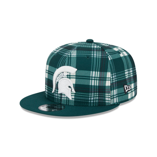 Michigan State Spartans Plaid 9FIFTY Snapback Hat - New Era Cap