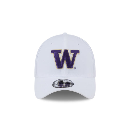 Washington Huskies Optic White 39THIRTY Stretch Fit Hat - New Era Cap