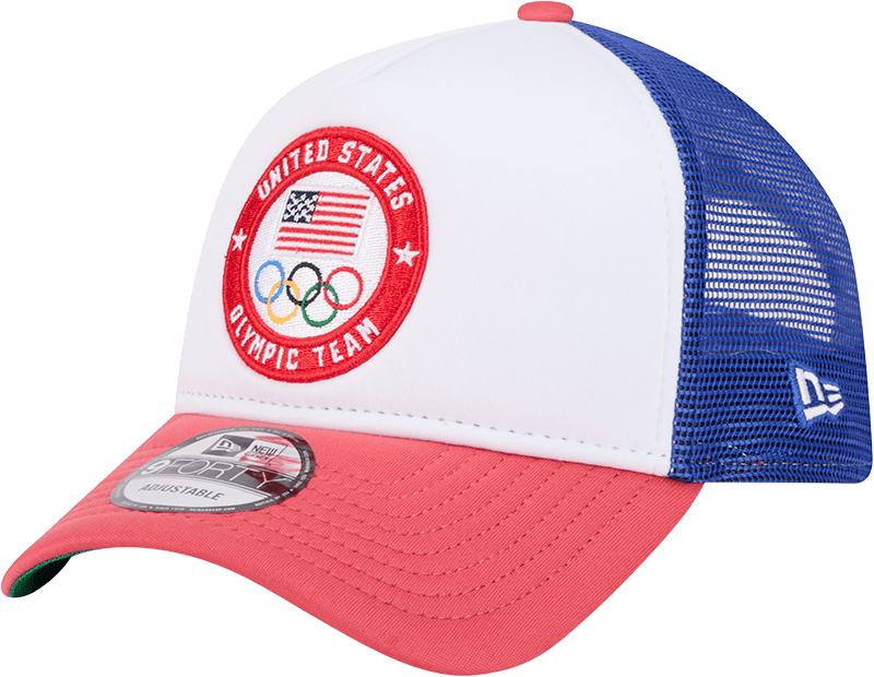 Team USA Olympics White 9FORTY A-Frame Trucker Hat