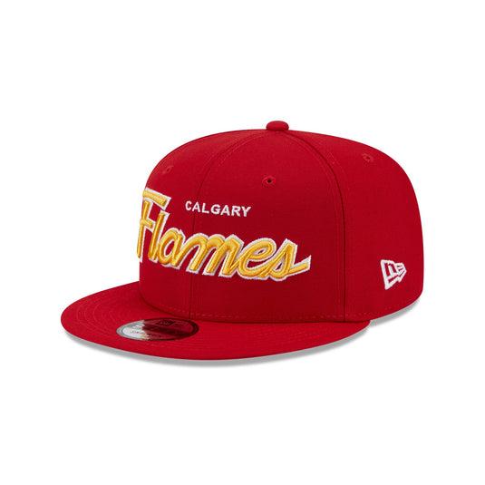 Calgary Flames Script 9FIFTY Snapback Hat - New Era Cap
