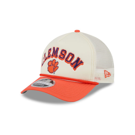Clemson Tigers Chrome Arch 9FORTY M-Crown A-Frame Trucker Hat - New Era Cap