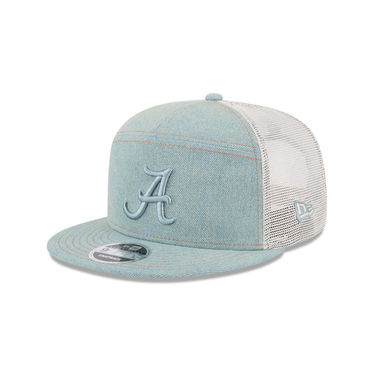 Alabama Crimson Tide Denim Split Panel 9FIFTY Trucker Hat - New Era Cap
