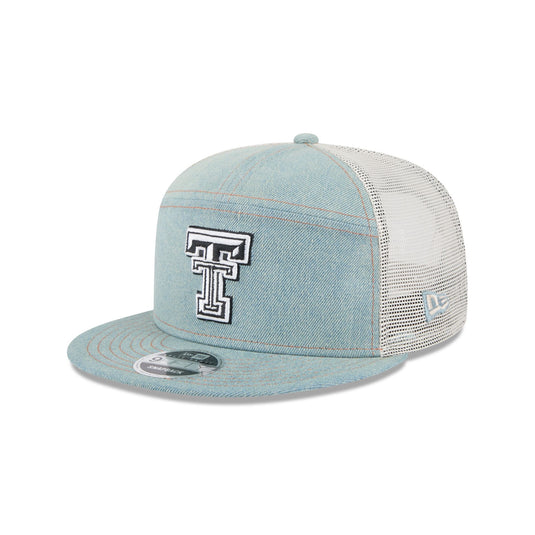 Texas Tech Red Raiders Denim Split Panel 9FIFTY Trucker Hat - New Era Cap