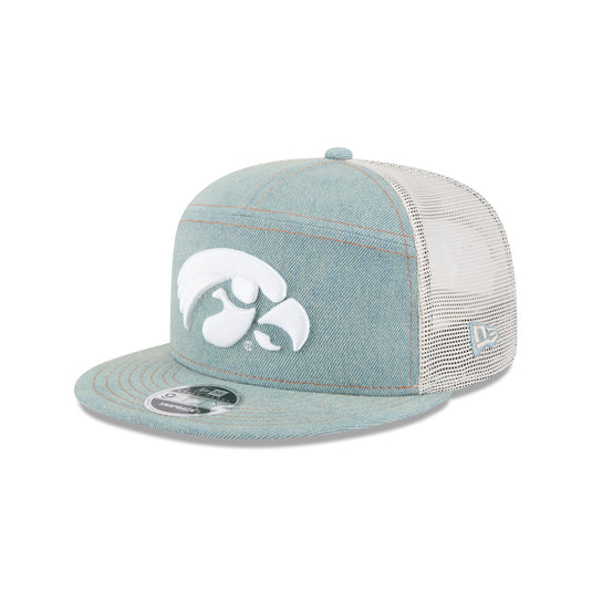 Iowa Hawkeyes Denim Split Panel 9FIFTY Trucker Hat - New Era Cap