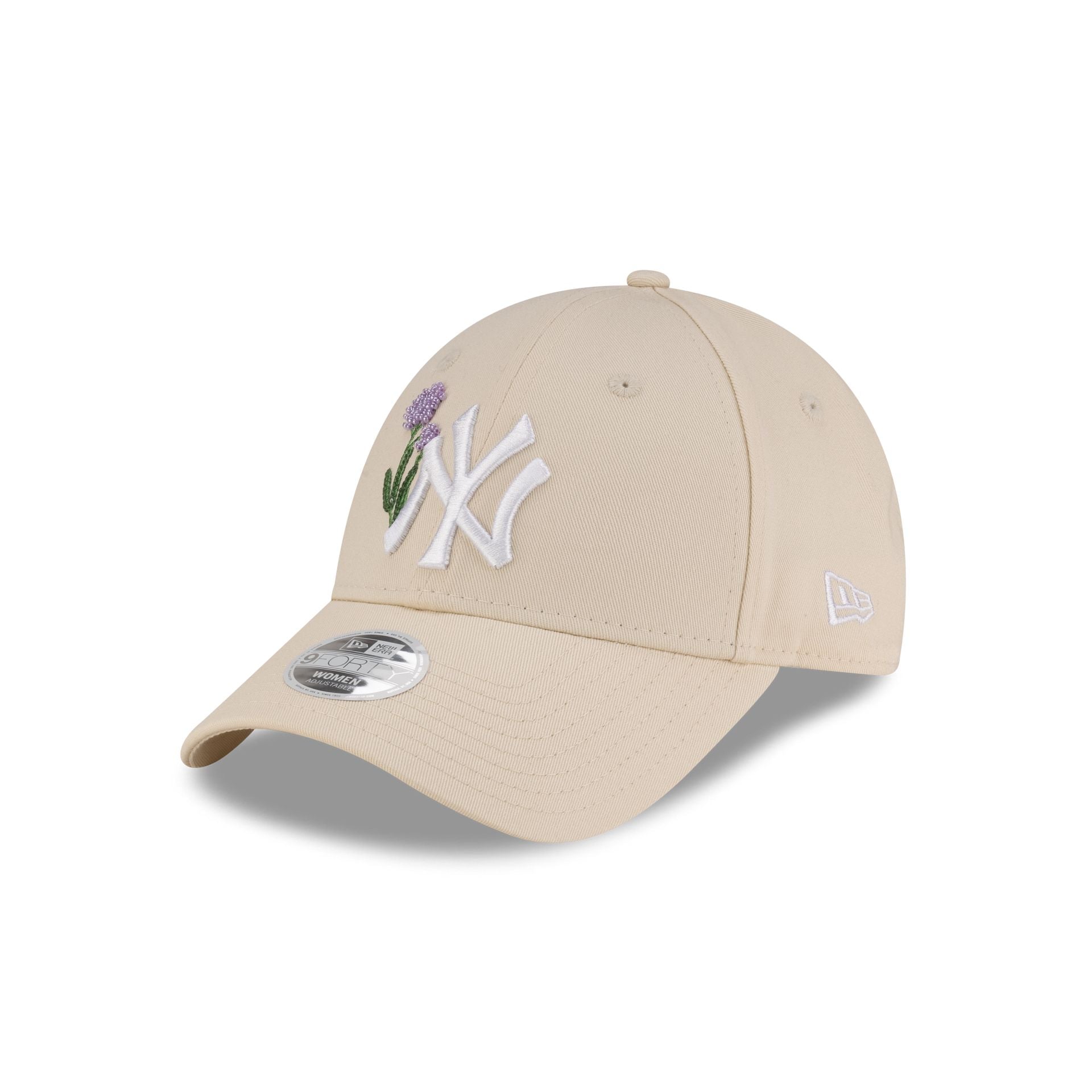 New York Yankees Beaded Floral Cream Women's 9FORTY Adjustable Hat