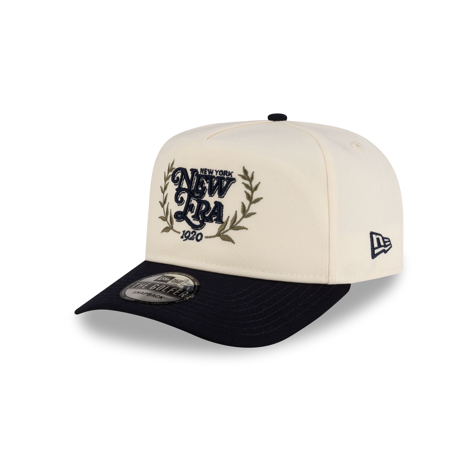 New Era Cap Cream Pre-Curved Golfer Hat