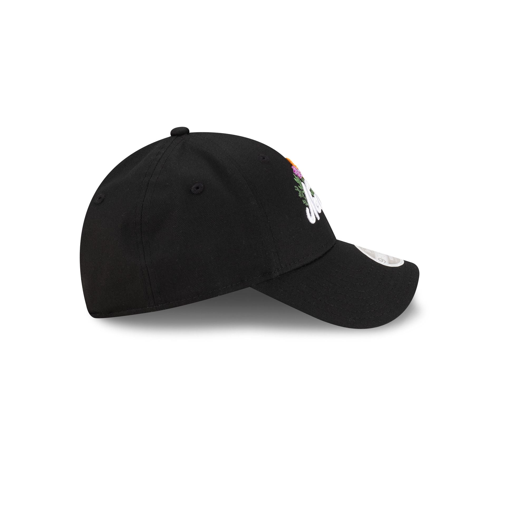 New Era Cap Beaded Floral Black Women's 9FORTY Adjustable Hat