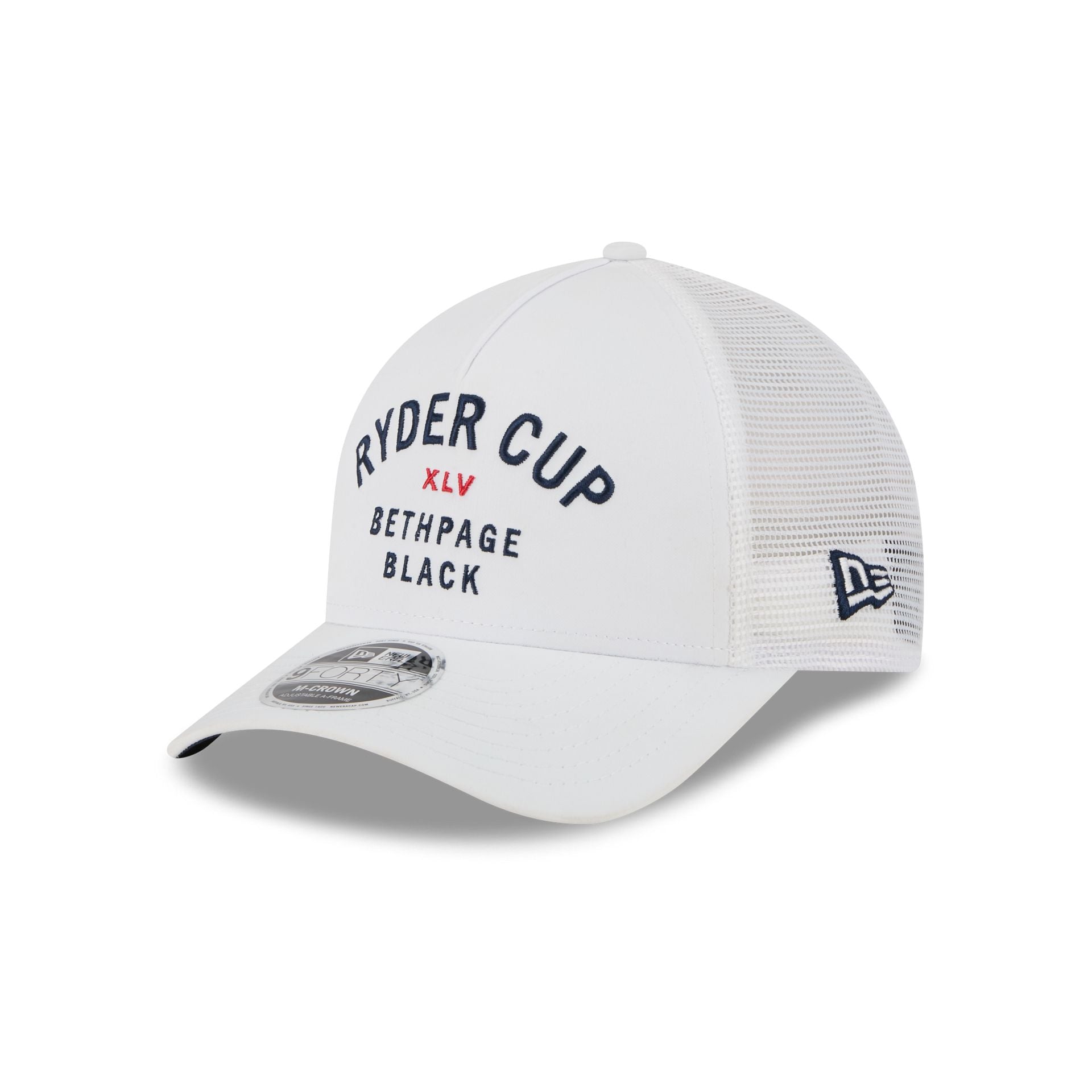 2025 Ryder Cup Minimalist White 9FORTY M-Crown A-Frame Trucker Hat