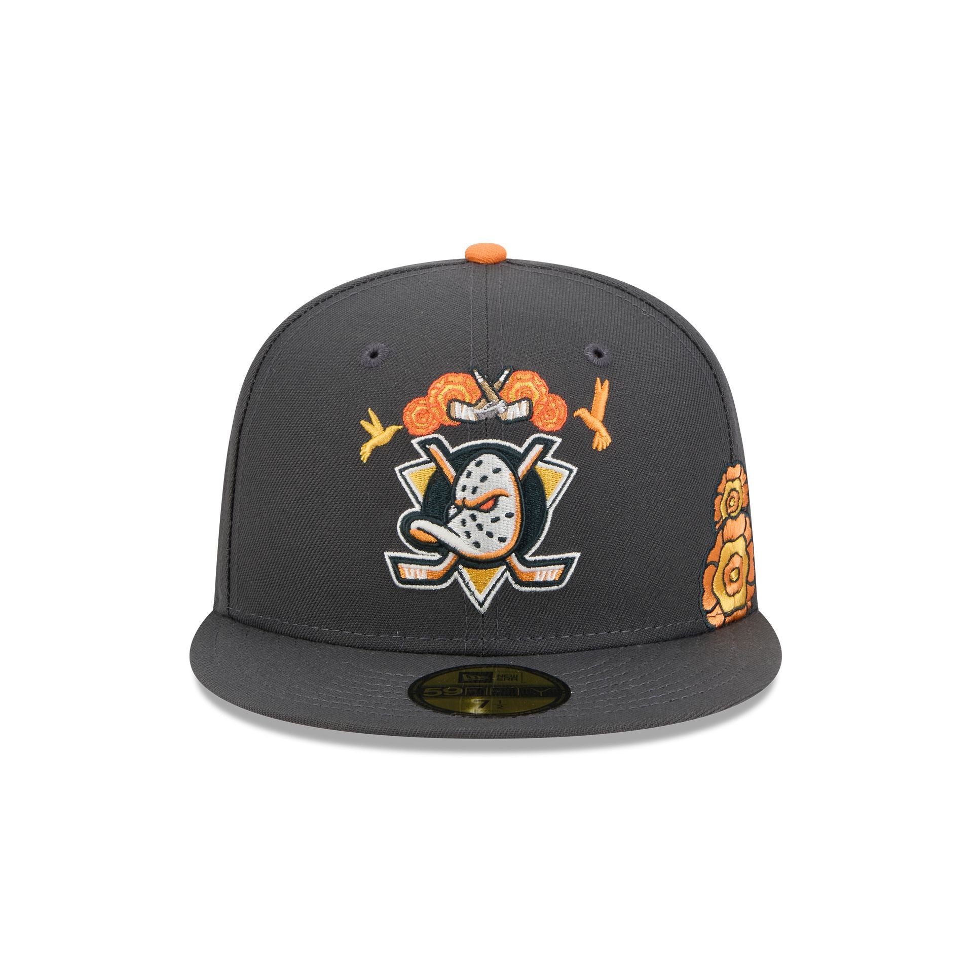 Anaheim Ducks Day of the Dead Graphite 59FIFTY Fitted Hat