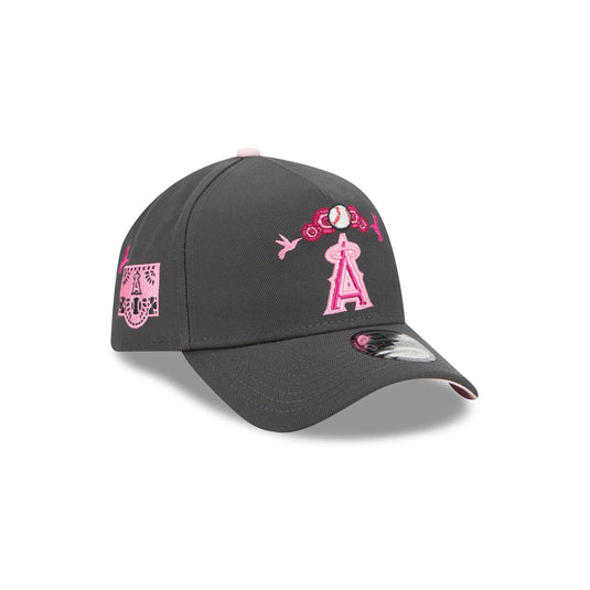 Los Angeles Angels Day of the Dead Graphite 9FORTY A-Frame Snapback Hat - New Era Cap