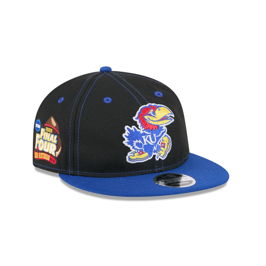 Kansas Jayhawks Tournament Side Patch Retro Crown 9FIFTY Strapback Hat - New Era Cap