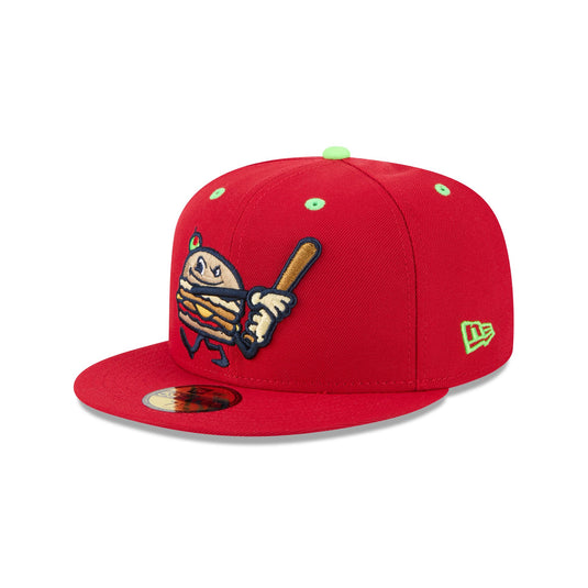 Akron RubberDucks Theme Night Red 59FIFTY Fitted Hat - New Era Cap