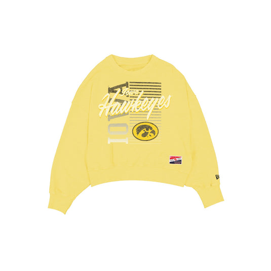 Iowa Hawkeyes Throwback Women's Washed Crewneck - New Era Cap