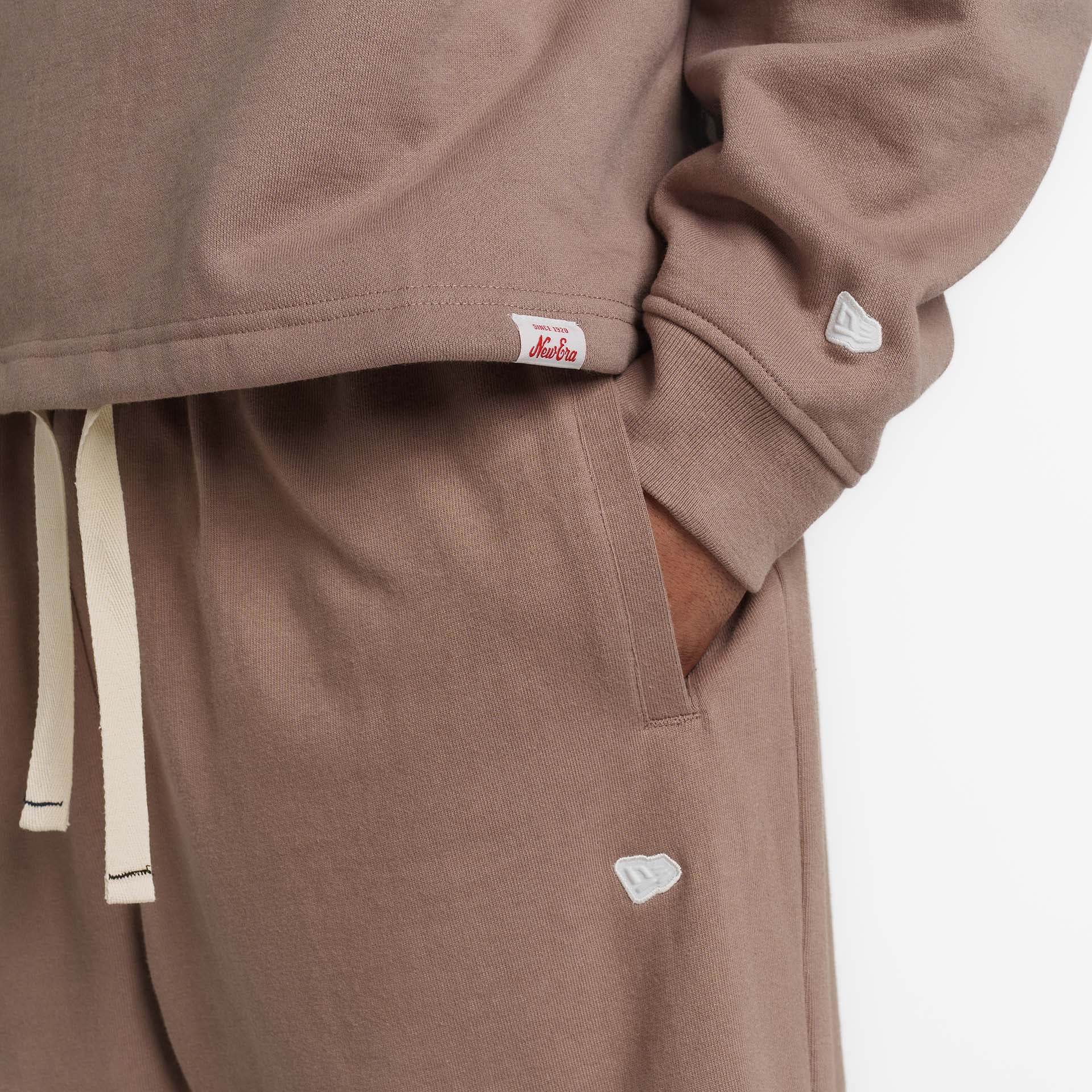 New Era Branded Alden Taupe Gray Crewneck