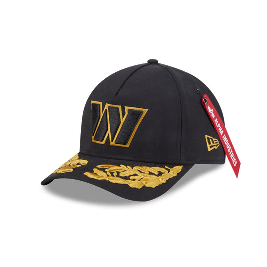 Alpha Industries x Washington Commanders Black 9FORTY M-Crown A-Frame Snapback Hat - New Era Cap