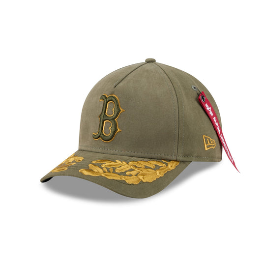 Alpha Industries x Boston Red Sox Olive Green 9FORTY M-Crown A-Frame Snapback Hat - New Era Cap