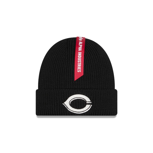 Alpha Industries x Cincinnati Reds Black Cuff Knit Hat - New Era Cap