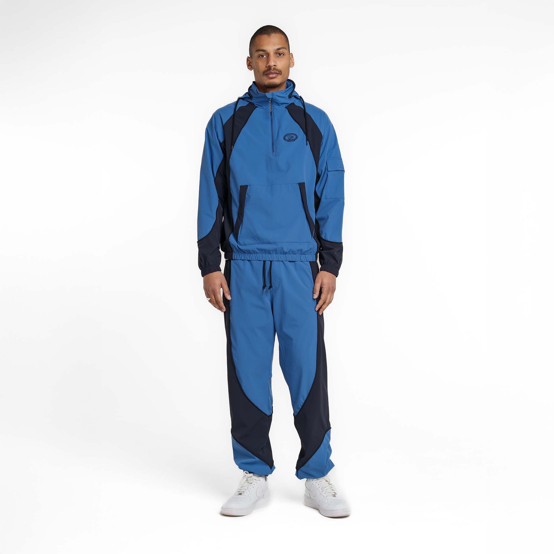 New Era Branded Retro-Tech NE2K Indigo Half-Zip Track Pullover