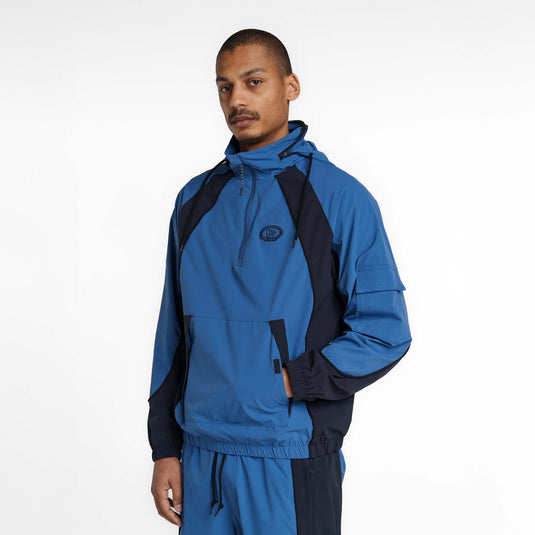 New Era Branded Retro-Tech NE2K Indigo Half-Zip Track Pullover - New Era Cap