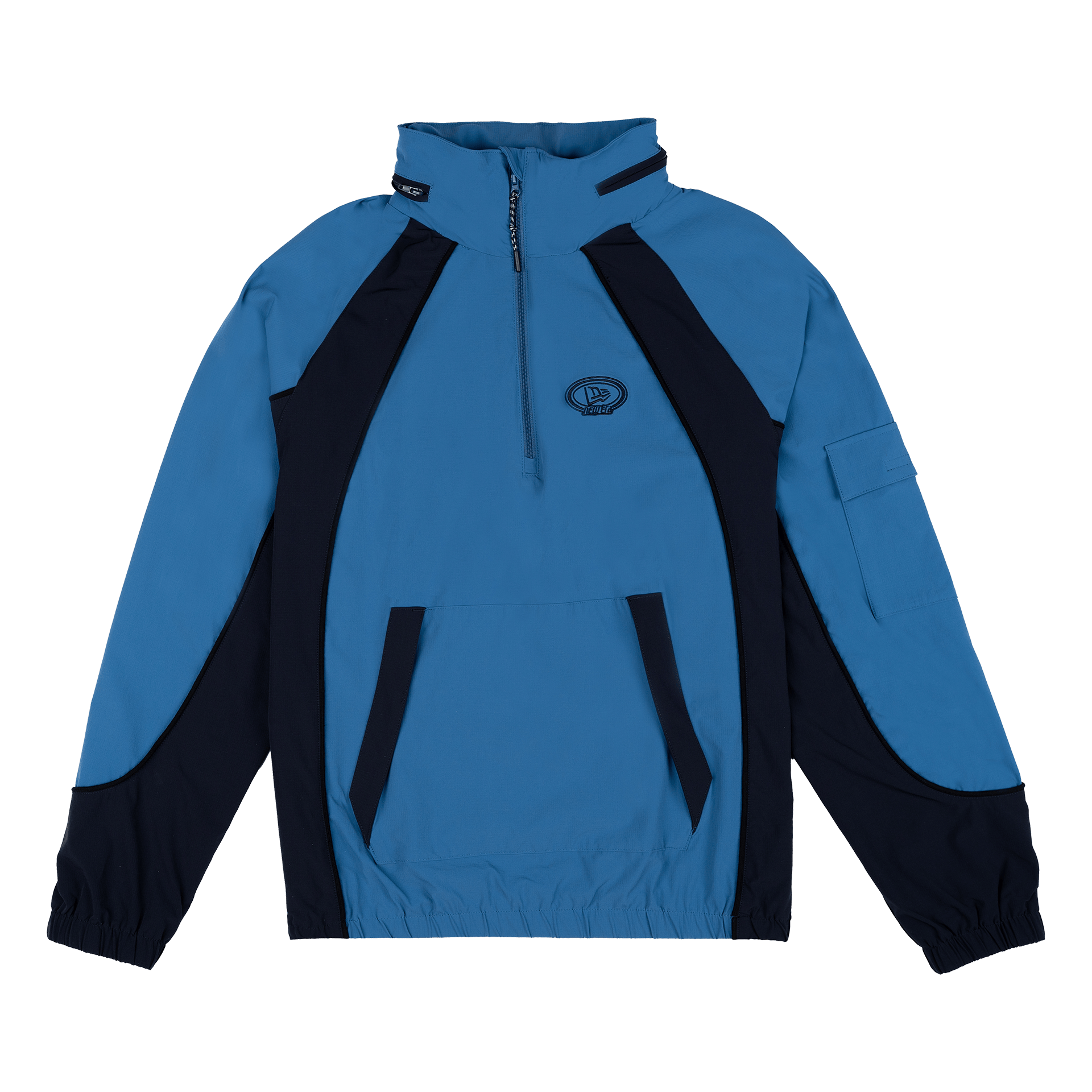 New Era Branded Retro-Tech NE2K Indigo Half-Zip Track Pullover