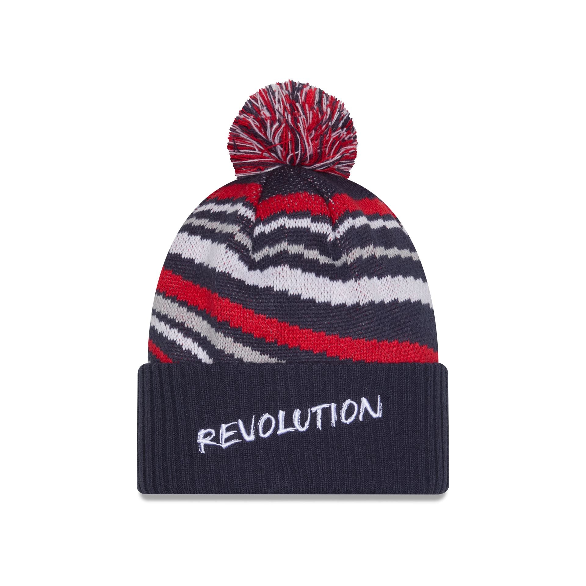 New England Revolution 2025 Jersey Hook Multicolor Pom Knit Hat