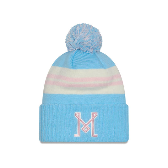 Inter Miami 2025 Jersey Hook Light Blue Pom Knit Hat - New Era Cap