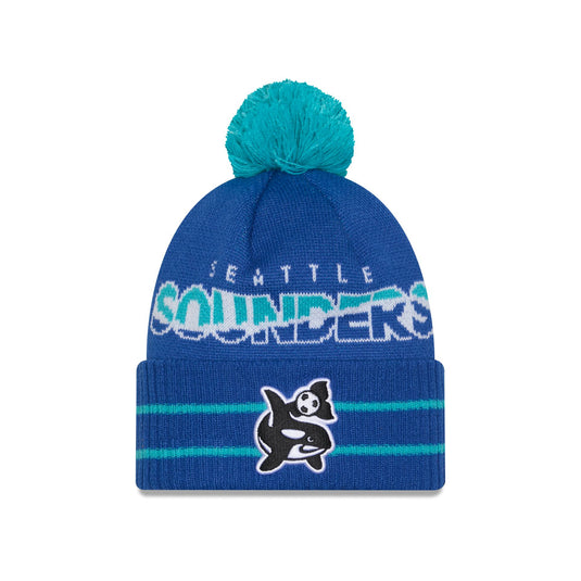 Seattle Sounders 2025 Jersey Hook Blue Pom Knit Hat - New Era Cap