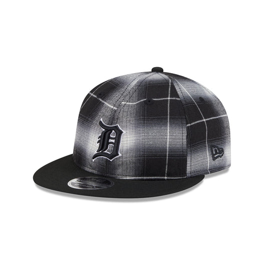 Detroit Tigers Black and White Plaid Retro Crown 9FIFTY Snapback Hat - New Era Cap