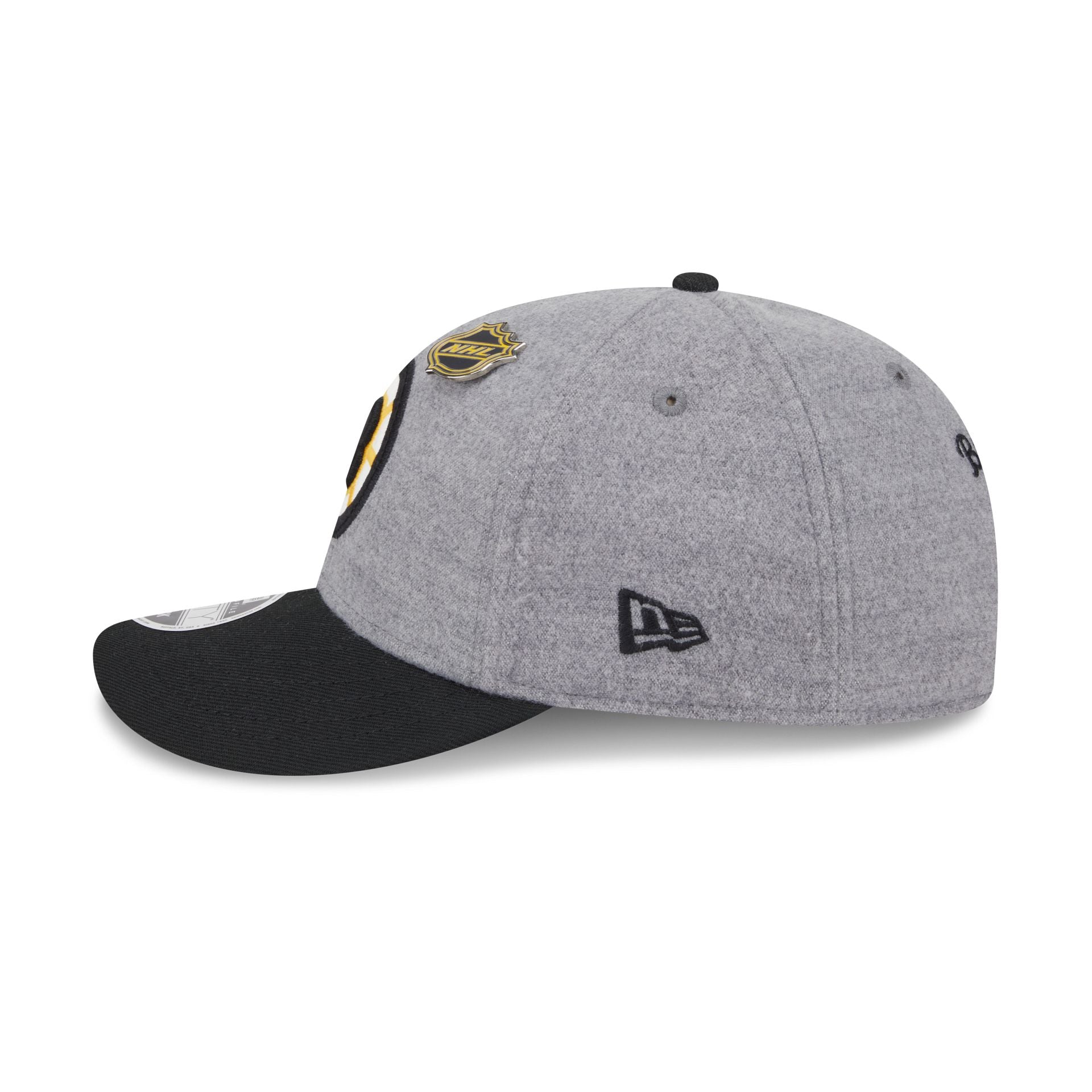 Boston Bruins Heather Gray Wool Low Profile 9FIFTY Snapback Hat