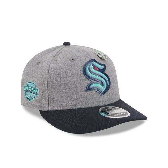 Seattle Kraken Heather Gray Wool Low Profile 9FIFTY Snapback Hat - New Era Cap