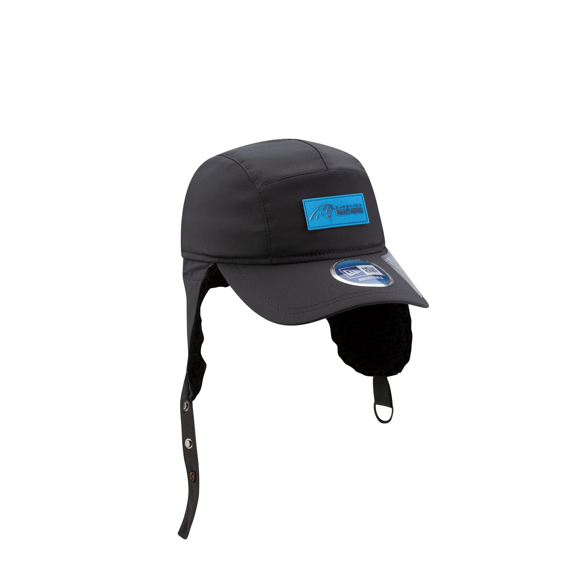 Carolina Panthers 2025 Sideline Cold Weather Steel Clouds Runner Dogear Adjustable Hat