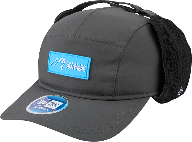 Carolina Panthers 2025 Sideline Cold Weather Steel Clouds Runner Dogear Adjustable Hat
