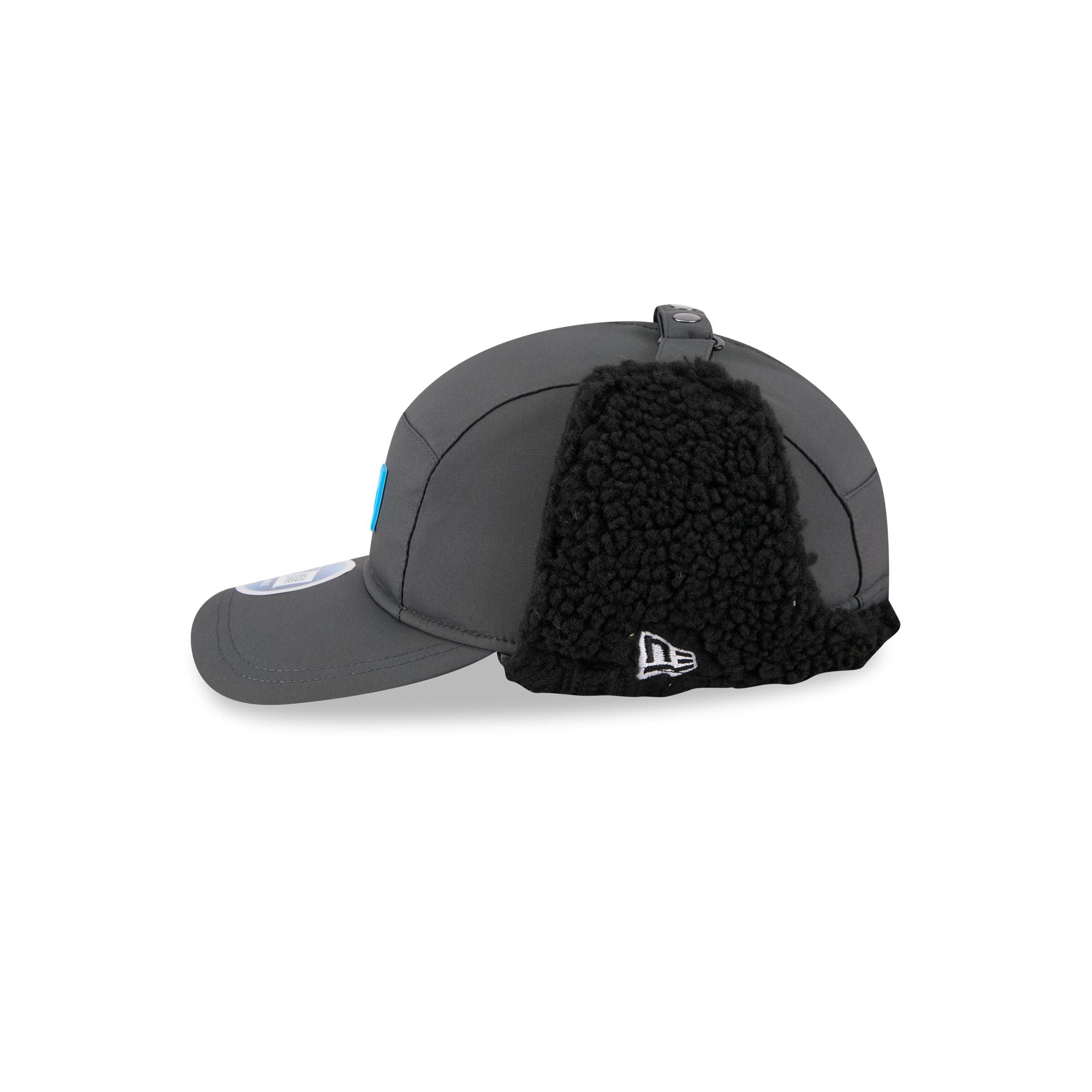 Carolina Panthers 2025 Sideline Cold Weather Steel Clouds Runner Dogear Adjustable Hat