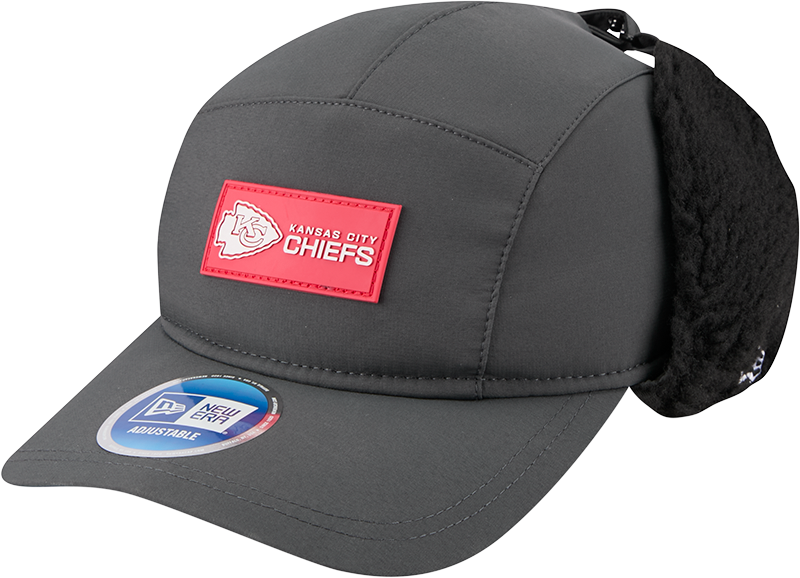 Kansas City Chiefs 2025 Sideline Cold Weather Steel Clouds Runner Dogear Adjustable Hat