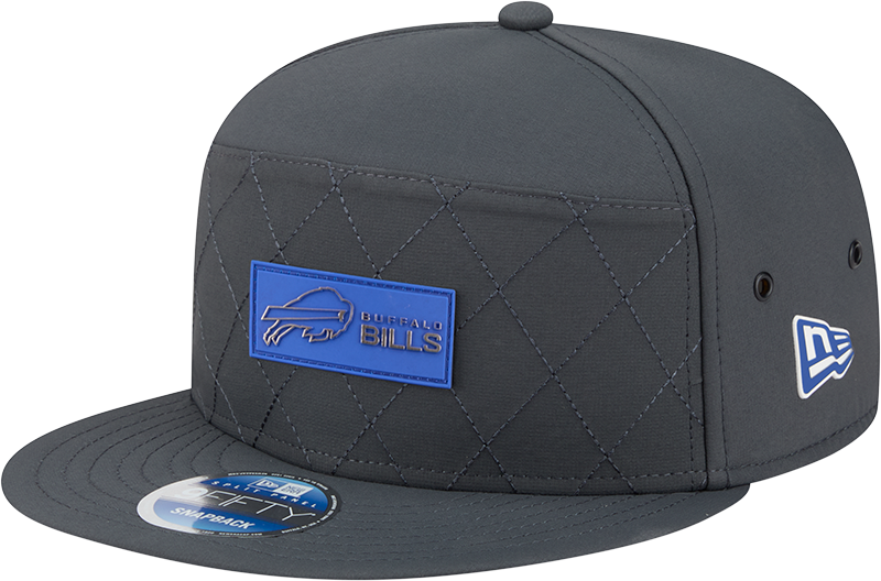 Buffalo Bills 2025 Sideline Cold Weather Steel Clouds Split Panel 9FIFTY Snapback Hat