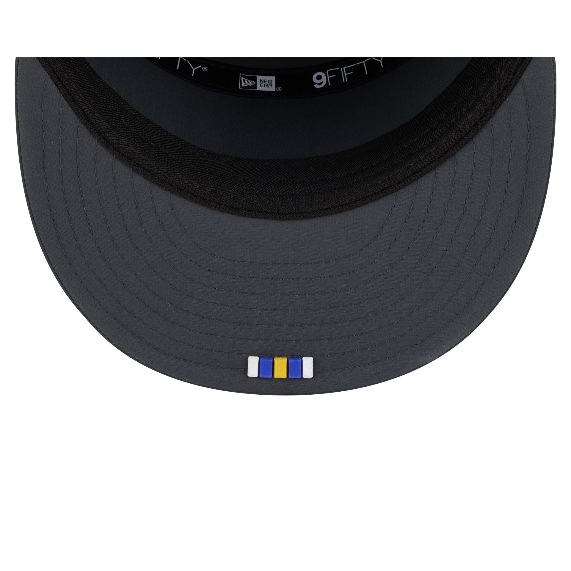 Los Angeles Rams 2025 Sideline Cold Weather Steel Clouds Split Panel 9FIFTY Snapback Hat