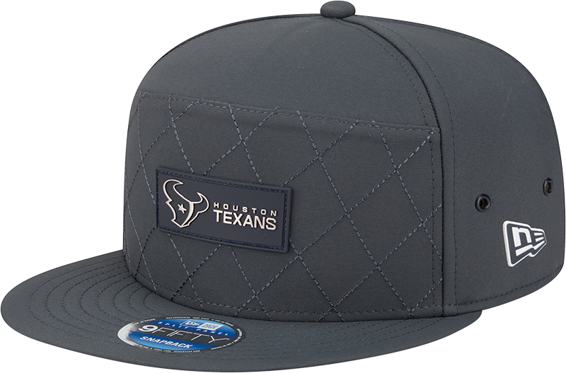 Houston Texans 2025 Sideline Cold Weather Steel Clouds Split Panel 9FIFTY Snapback Hat