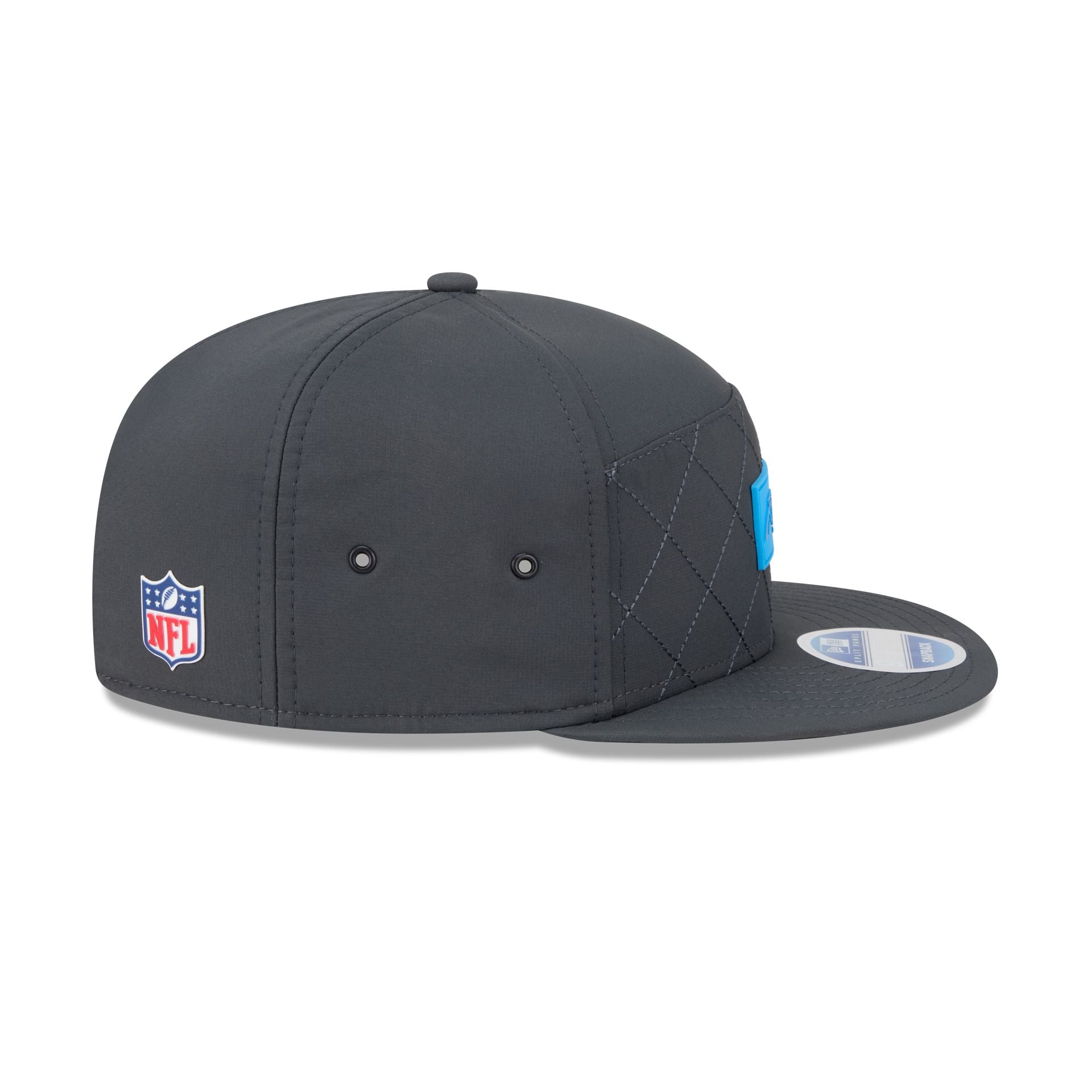 Carolina Panthers 2025 Sideline Cold Weather Steel Clouds Split Panel 9FIFTY Snapback Hat
