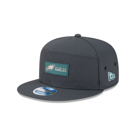 Philadelphia Eagles 2025 Sideline Cold Weather Steel Clouds Split Panel 9FIFTY Snapback Hat - New Era Cap