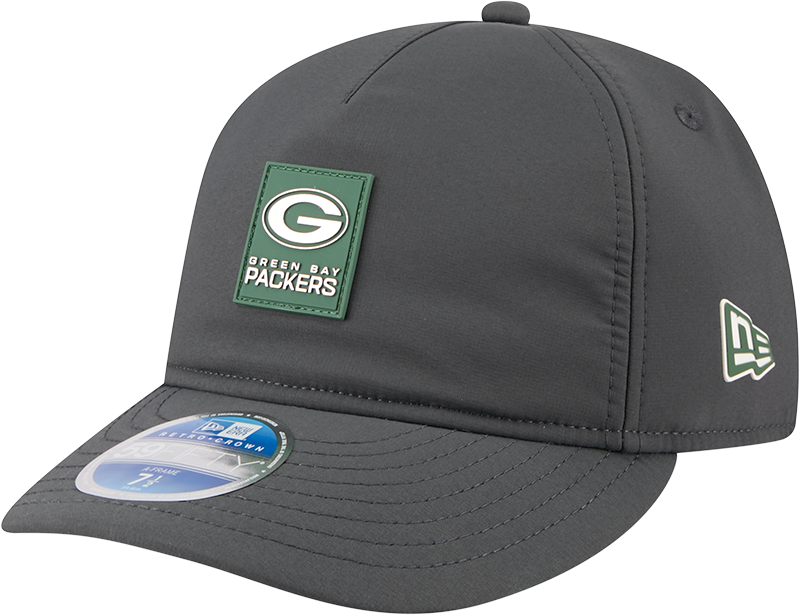 Green Bay Packers 2025 Sideline Cold Weather Steel Clouds Retro Crown 59FIFTY A-Frame Fitted Hat
