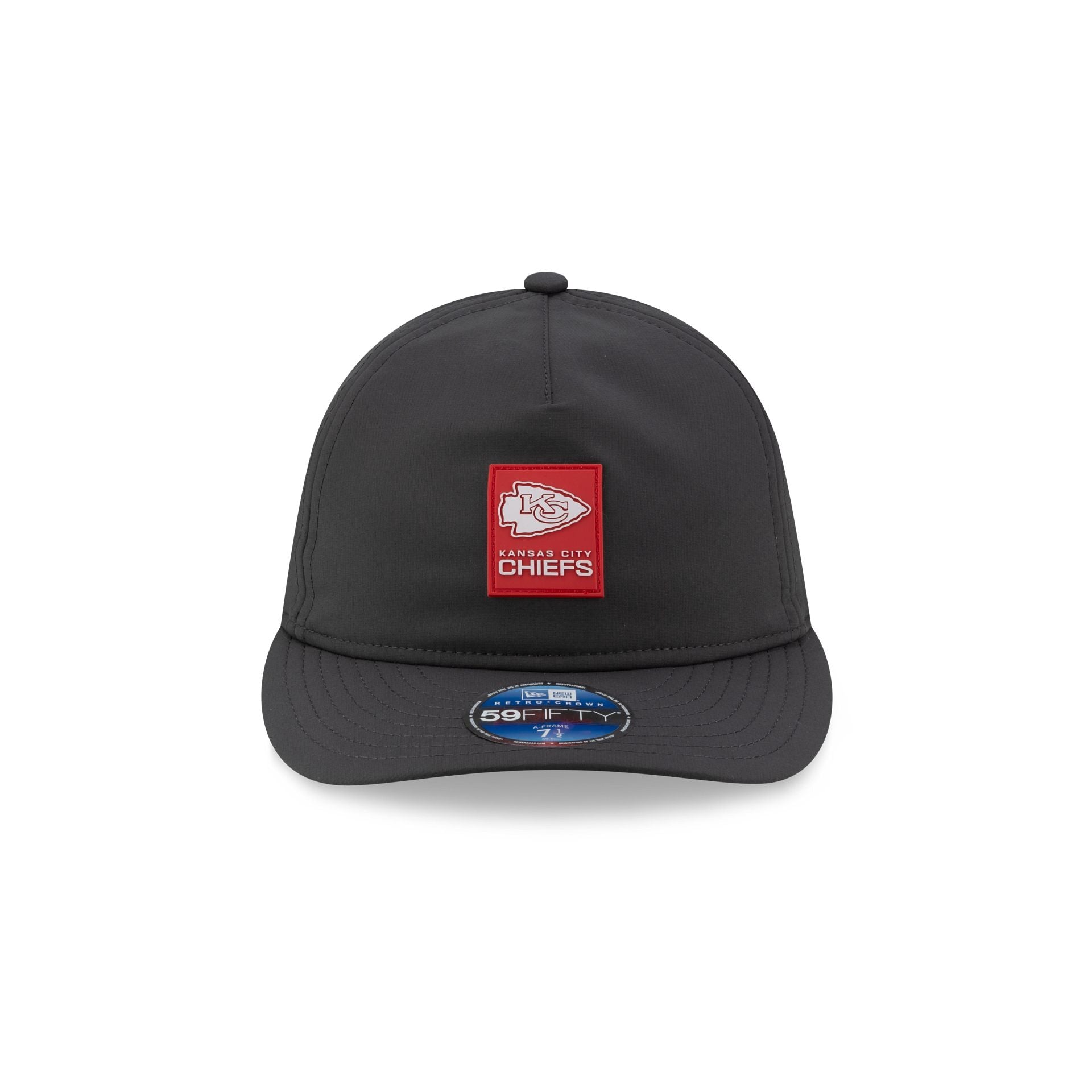 Kansas City Chiefs 2025 Sideline Cold Weather Steel Clouds Retro Crown 59FIFTY A-Frame Fitted Hat