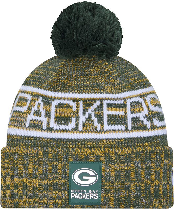 Green Bay Packers 2025 Sideline Cold Weather Pom Knit Hat